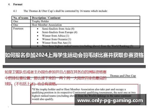 如何报名参加2024上海学生运动会羽毛球比赛并获取参赛资格