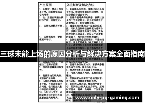 三球未能上场的原因分析与解决方案全面指南